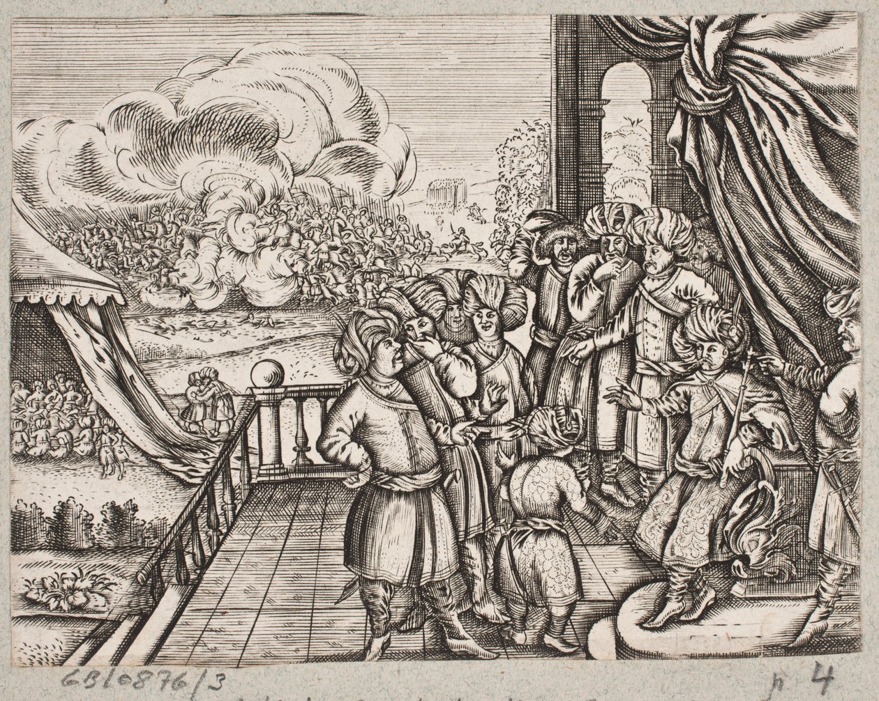 Kuvitus Adam Oleariukselle, "Persialainen Rosenthal, nerokas runoilija Schich Saadi […]", Schleswig 1660 tekijältä J. Muller