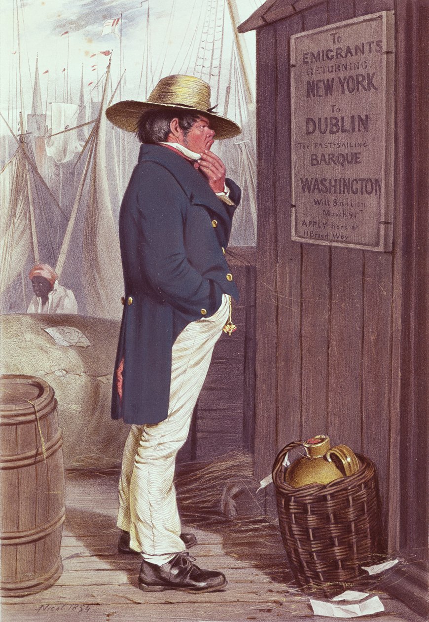 Homeward Bound, The Quay of New York, kaiverrus T.H.E. Mcguire, 1854 (katso 189006) tekijältä J Nicol