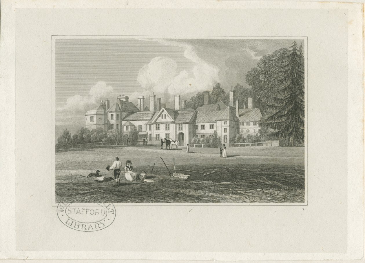 Hagley Hall: kaiverrus, nd [1780-1847] tekijältä John Preston Neale