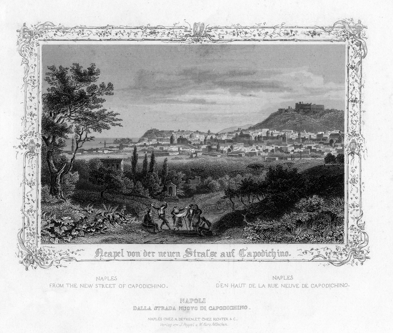 Napoli Capodichinon uudelta kadulta, Italia, 1800-luku tekijältä J. Poppel