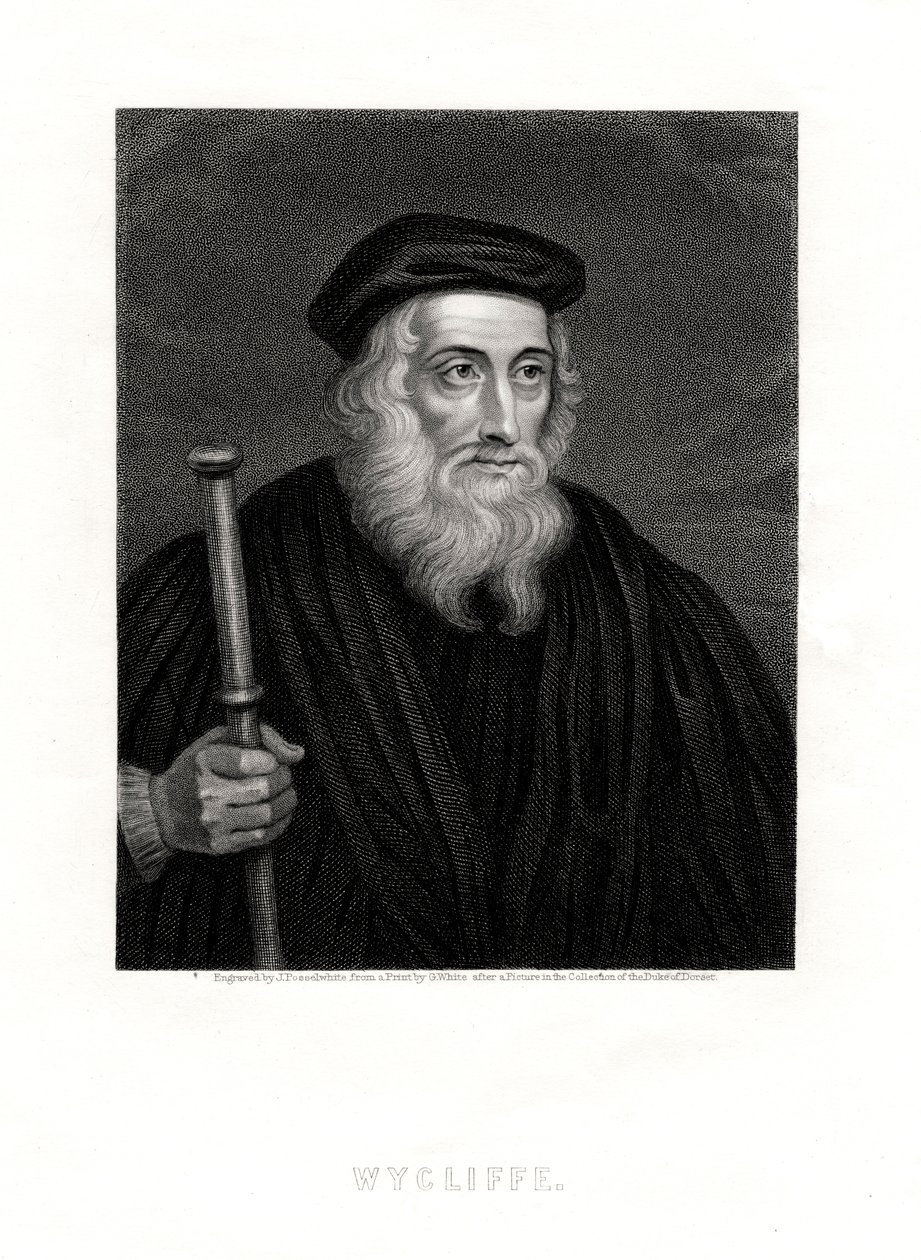 John Wycliffe, englantilainen teologi, 1800-luku tekijältä J. Posselwhite