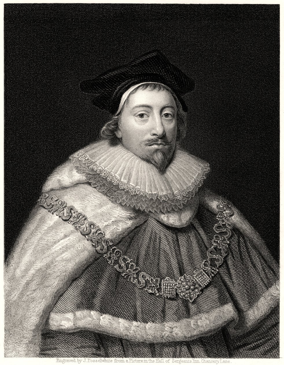Sir Edward Coke, Lontoon levyttäjä, 1800-luku tekijältä J. Posselwhite