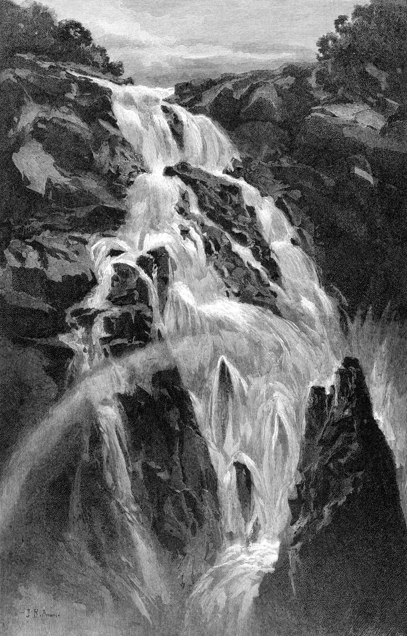 Barron Falls lähellä Cairnsia, Queensland, Australia, 1886. tekijältä J. R. Ashton