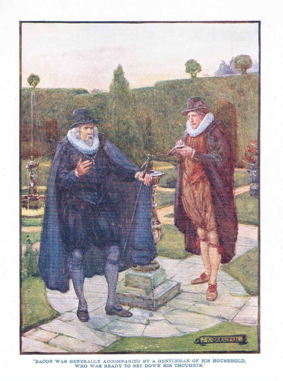 Baconin seurassa oli yleensä hänen perheensä herrasmies, T C & EC Jackin englantilaisen kirjallisuuden pubista, n. 1920 tekijältä J. R. Skelton