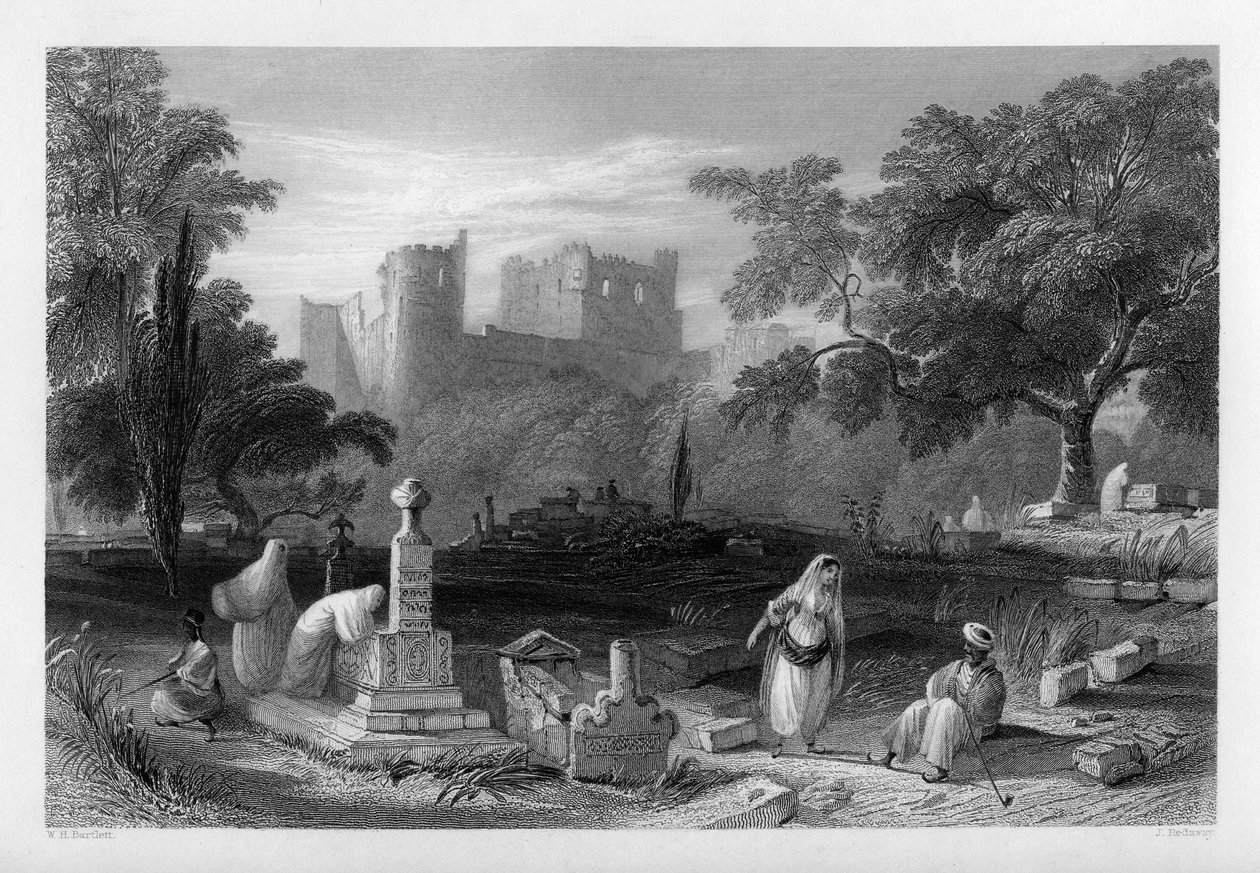 Turkkilainen hautausmaa Sidonissa, Libanonissa, 1841. tekijältä J. Redaway