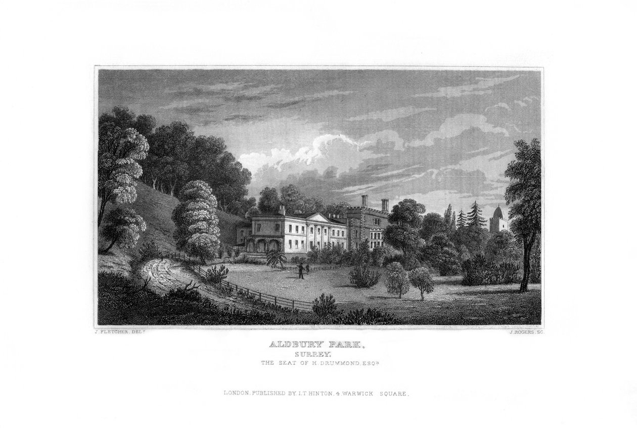 Aldbury Park, Surrey, 1829. tekijältä J. Rogers