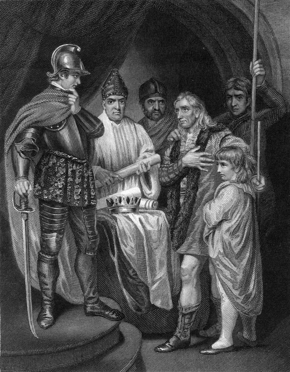 Balliol luovuttaa kruununsa Englannin Edward I:lle, 1296. tekijältä J. Rogers