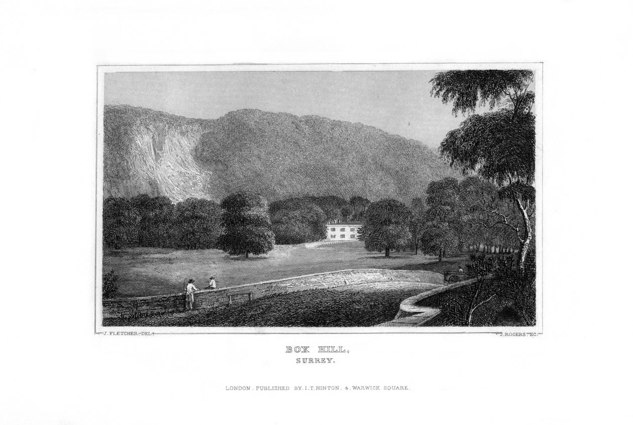 Box Hill, Surrey, 1829. tekijältä J. Rogers