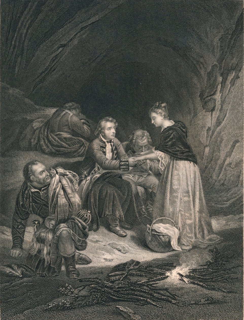 Chas. Edward The Pretender ja Flora Macdonald, 1800-luvun puoliväli. tekijältä J. Rogers