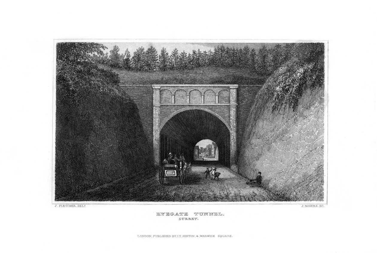 Ryegate-tunneli, Surrey, 1829. tekijältä J. Rogers