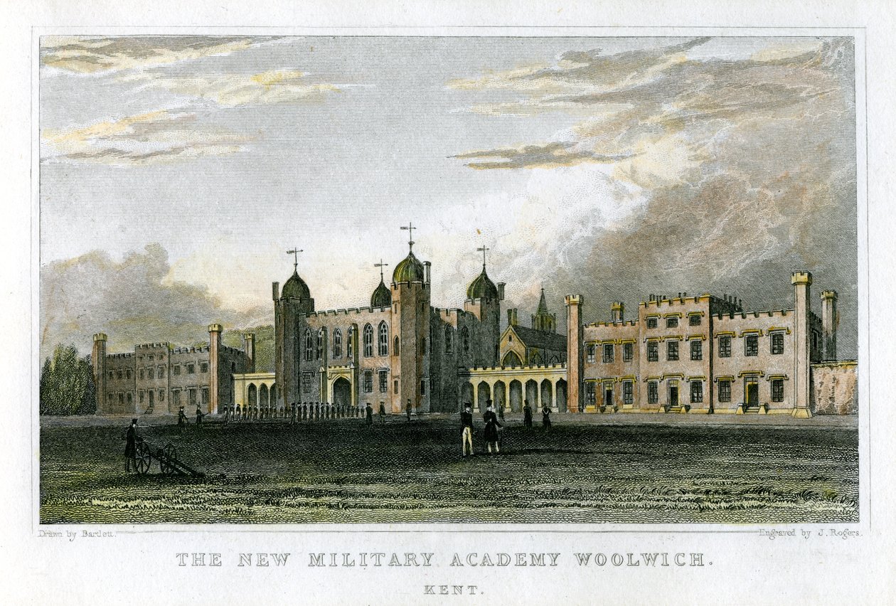 New Military Academy Woolwich, Kent, 1829 tekijältä J. Rogers