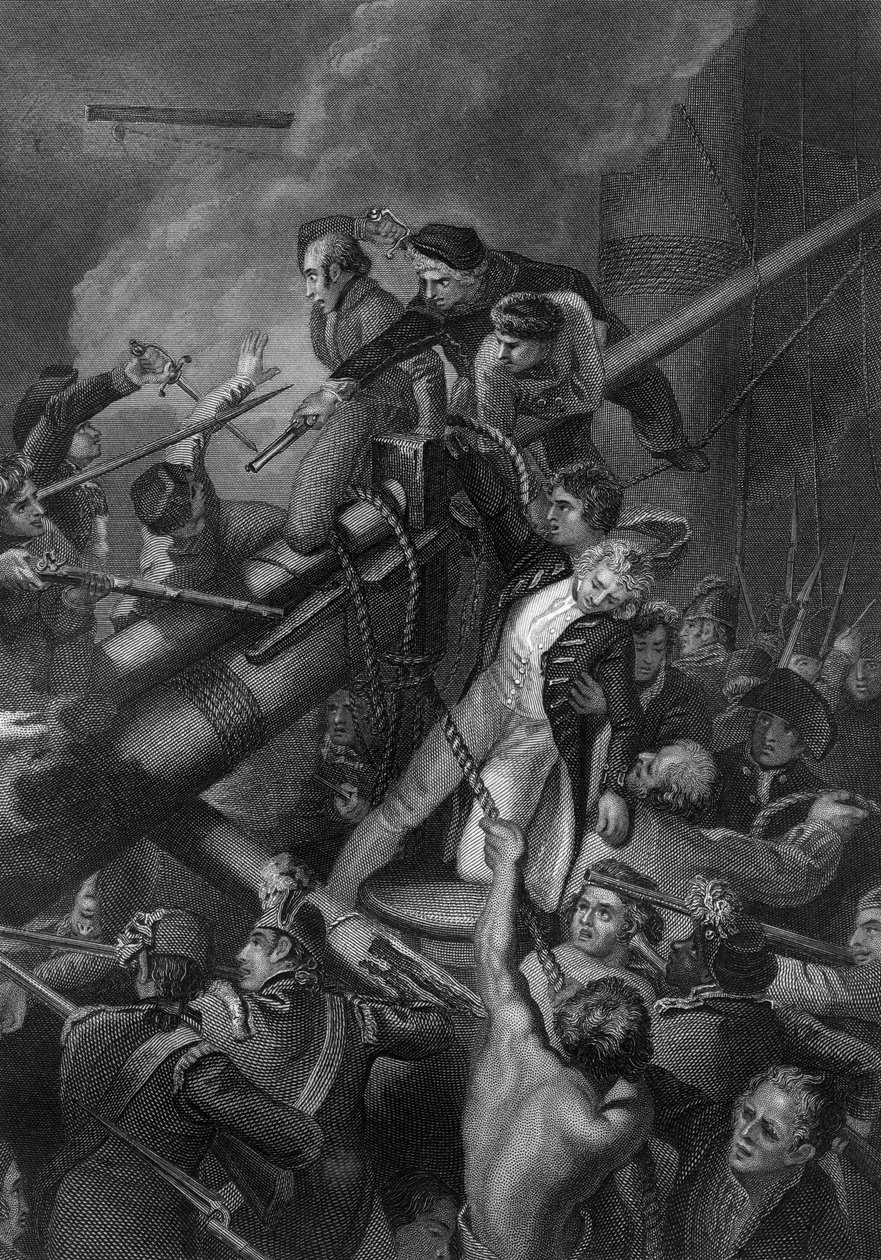 Kapteeni Faulknorin kuolema, 1795 c1857 tekijältä J. Rogers