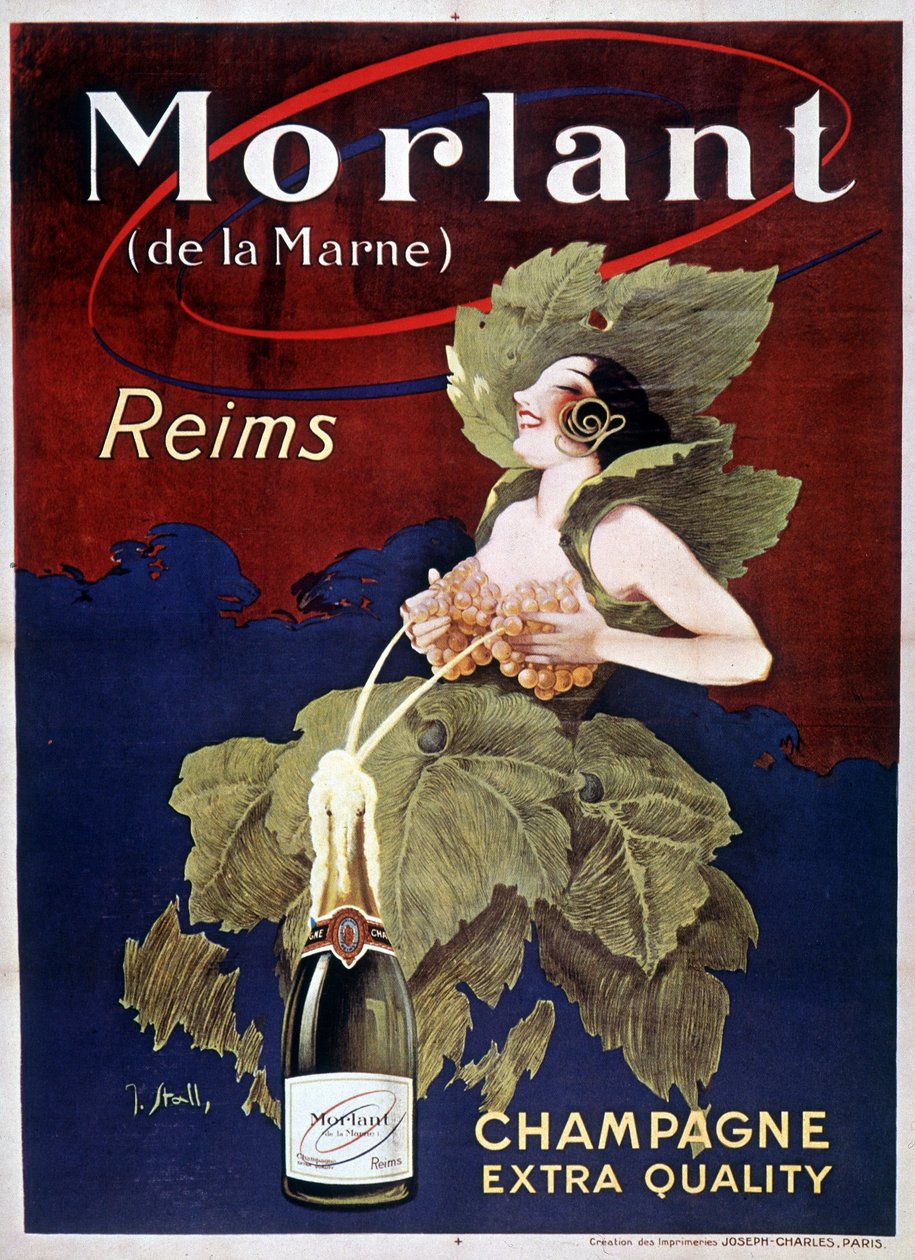 Juliste Champagne Morlantille, J. Stall, 1900-luku tekijältä J. Stall