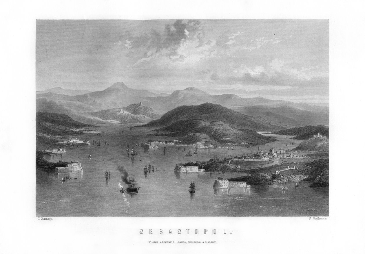 Sevastopol, satamakaupunki Ukrainassa, 1893. tekijältä J. Stephenson