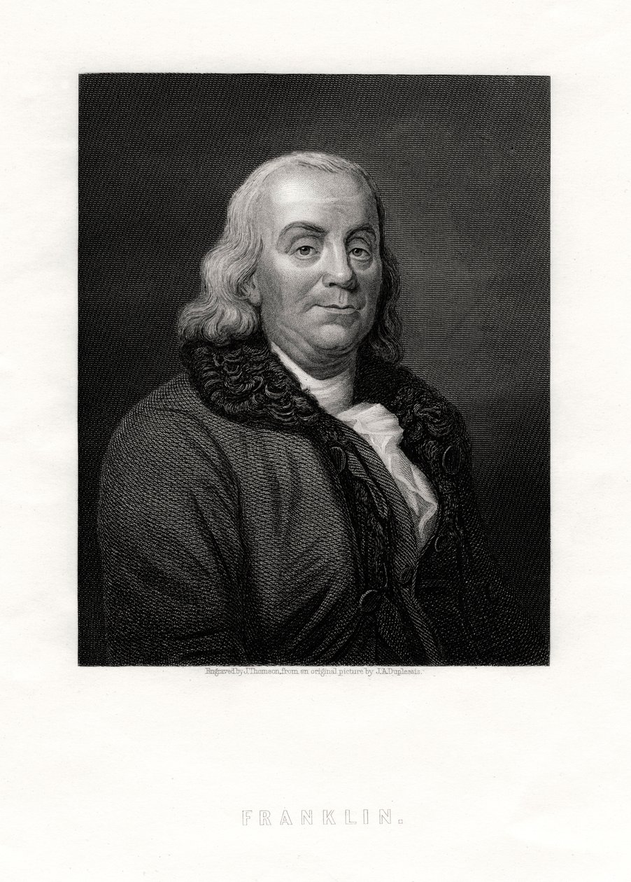 Benjamin Franklin, Yhdysvaltain poliittinen hahmo ja valtiomiehet, 1800-luku tekijältä J. Thomson