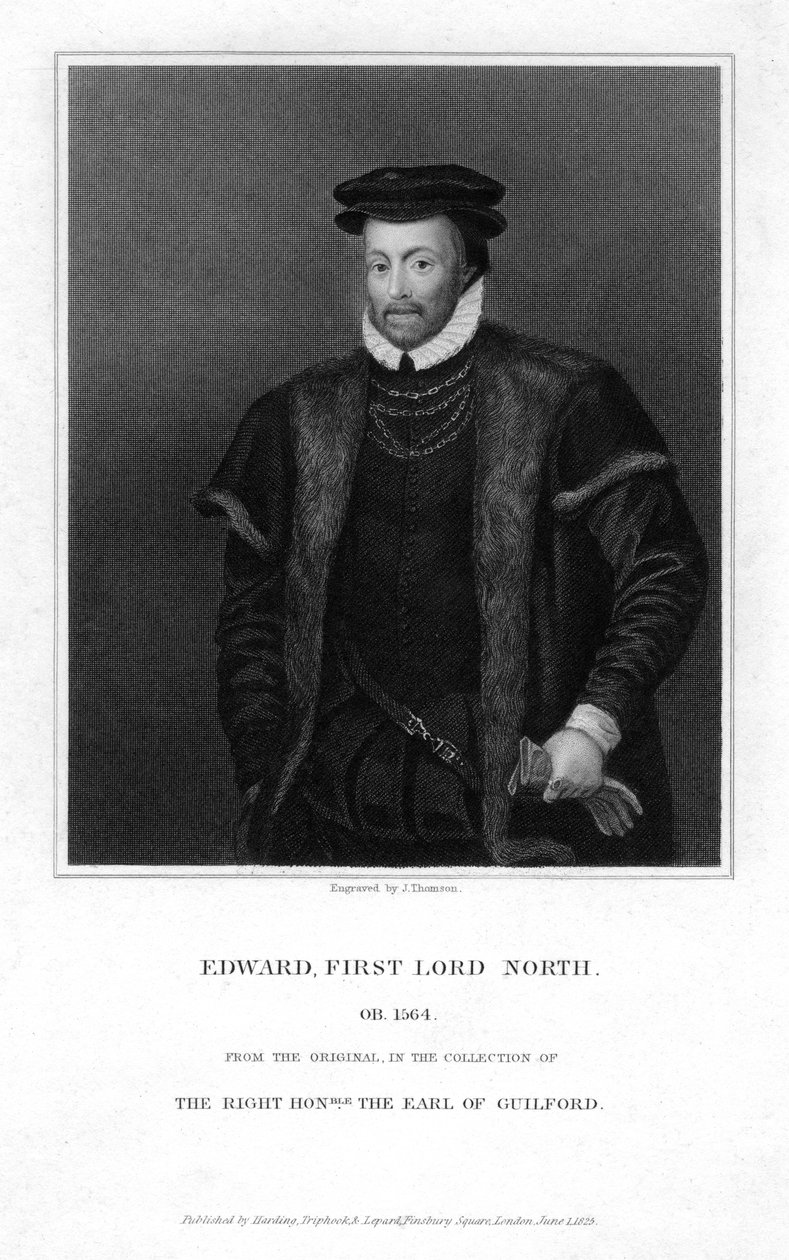 Edward North c1496-1564, ensimmäinen Lord North, 1825. tekijältä J. Thomson