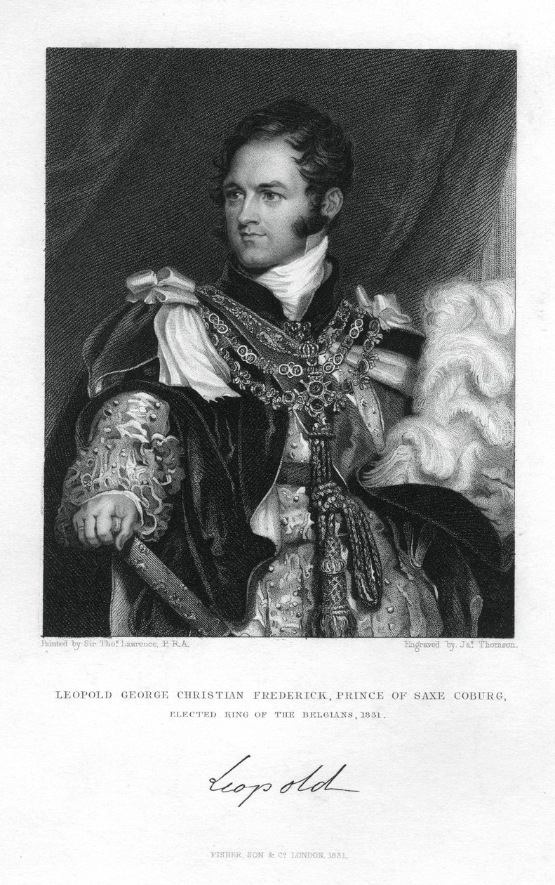 Saxe-Coburg-Saalfeldin prinssi Leopold, 1831. tekijältä J. Thomson