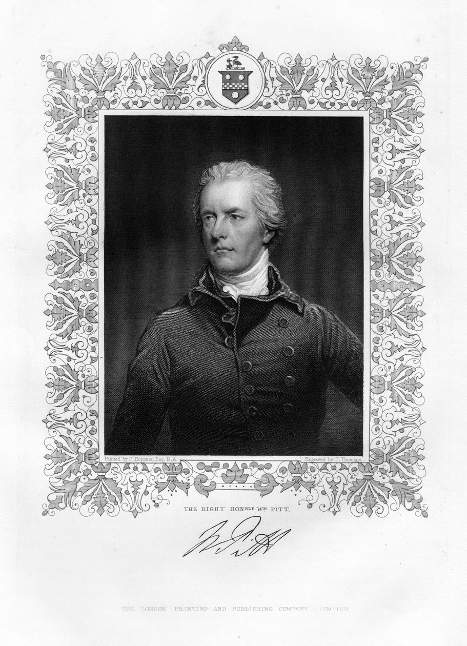 William Pitt, nuorempi, brittiläinen poliitikko ja pääministeri, 1800-luku tekijältä J. Thomson