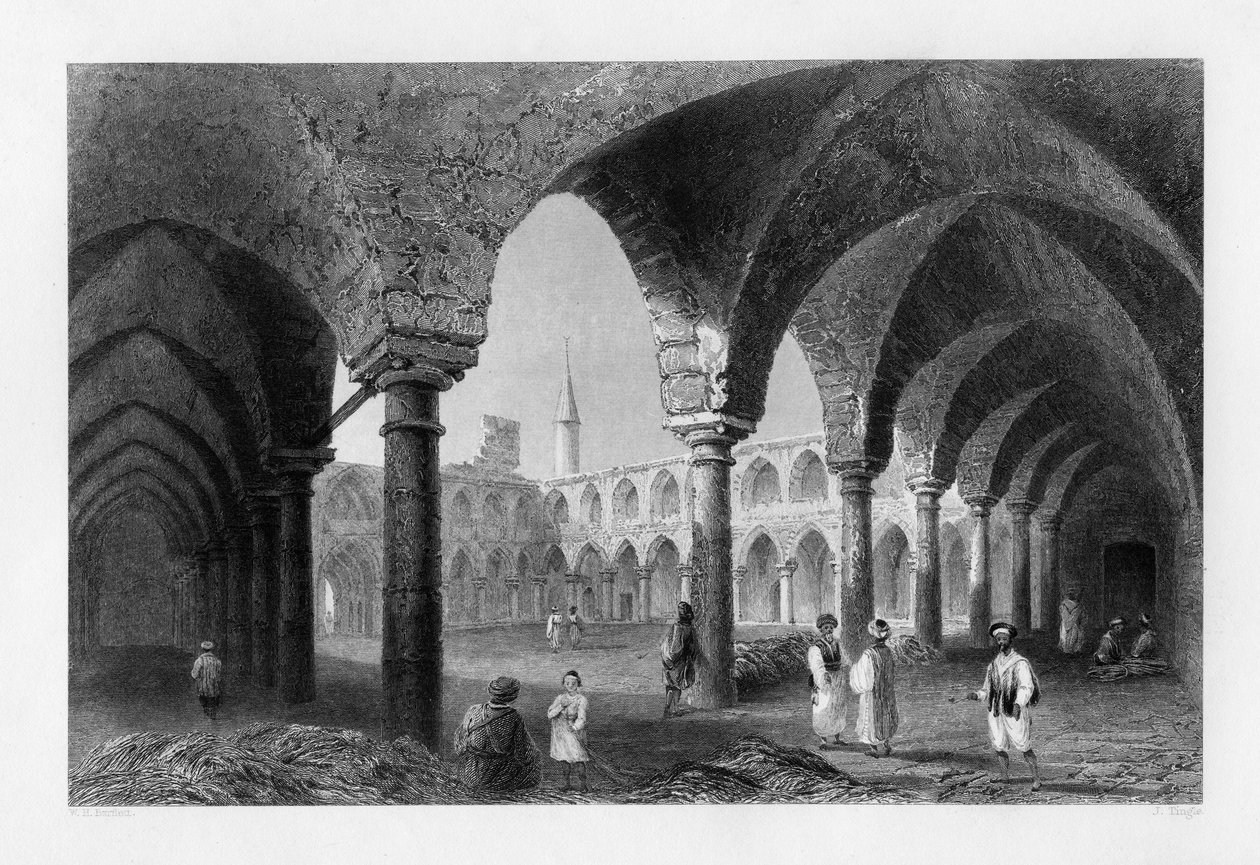 Vanhat rakennukset St Jean DAcre Acressa, Israelissa, 1841. tekijältä J. Tingle