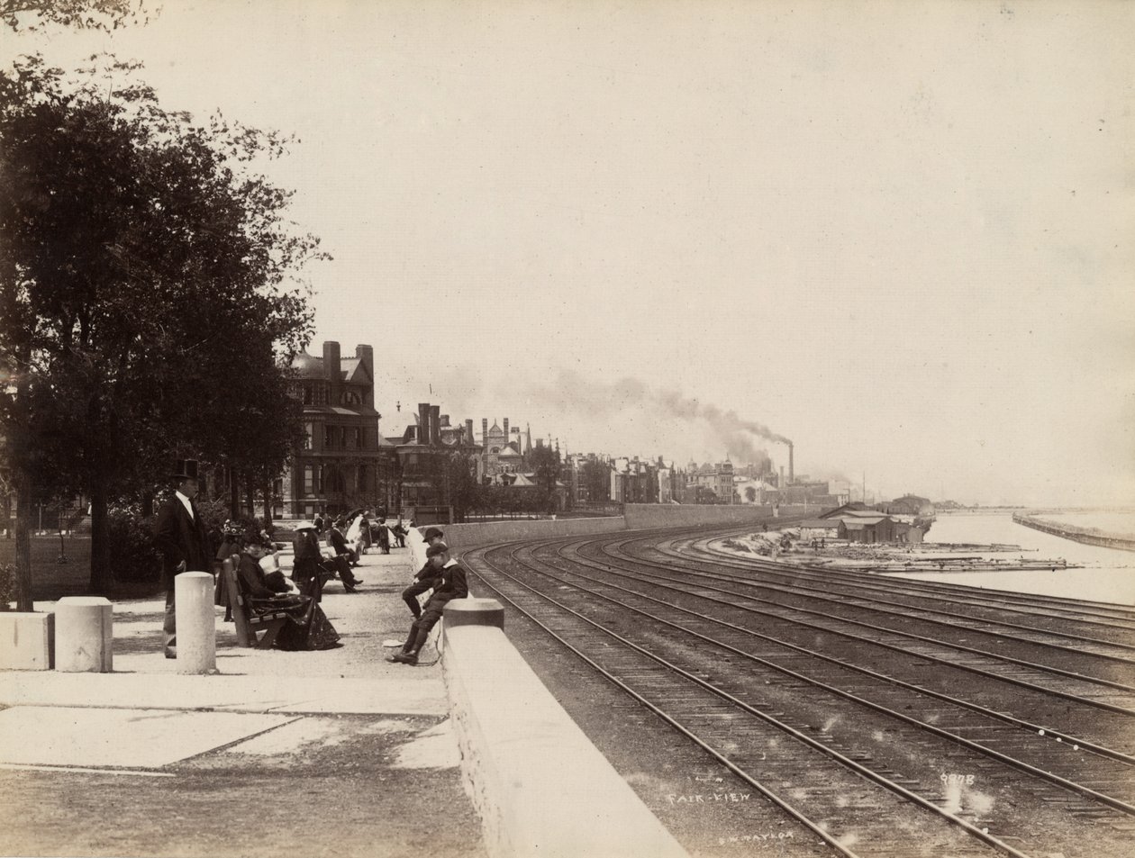 Näkymä 35th Streetiltä pohjoiseen, Chicago, n. 1888 tekijältä J. W. Taylor