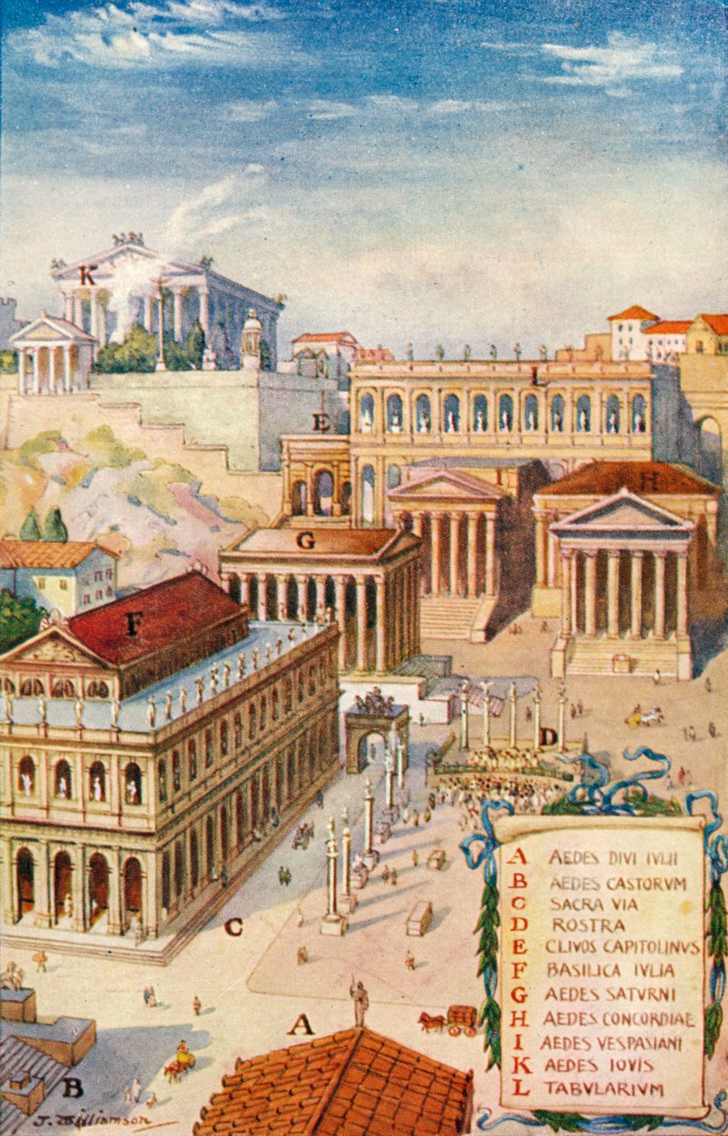 Rooman valtakunta - Roman Forum (painettu) tekijältä J. Williamson