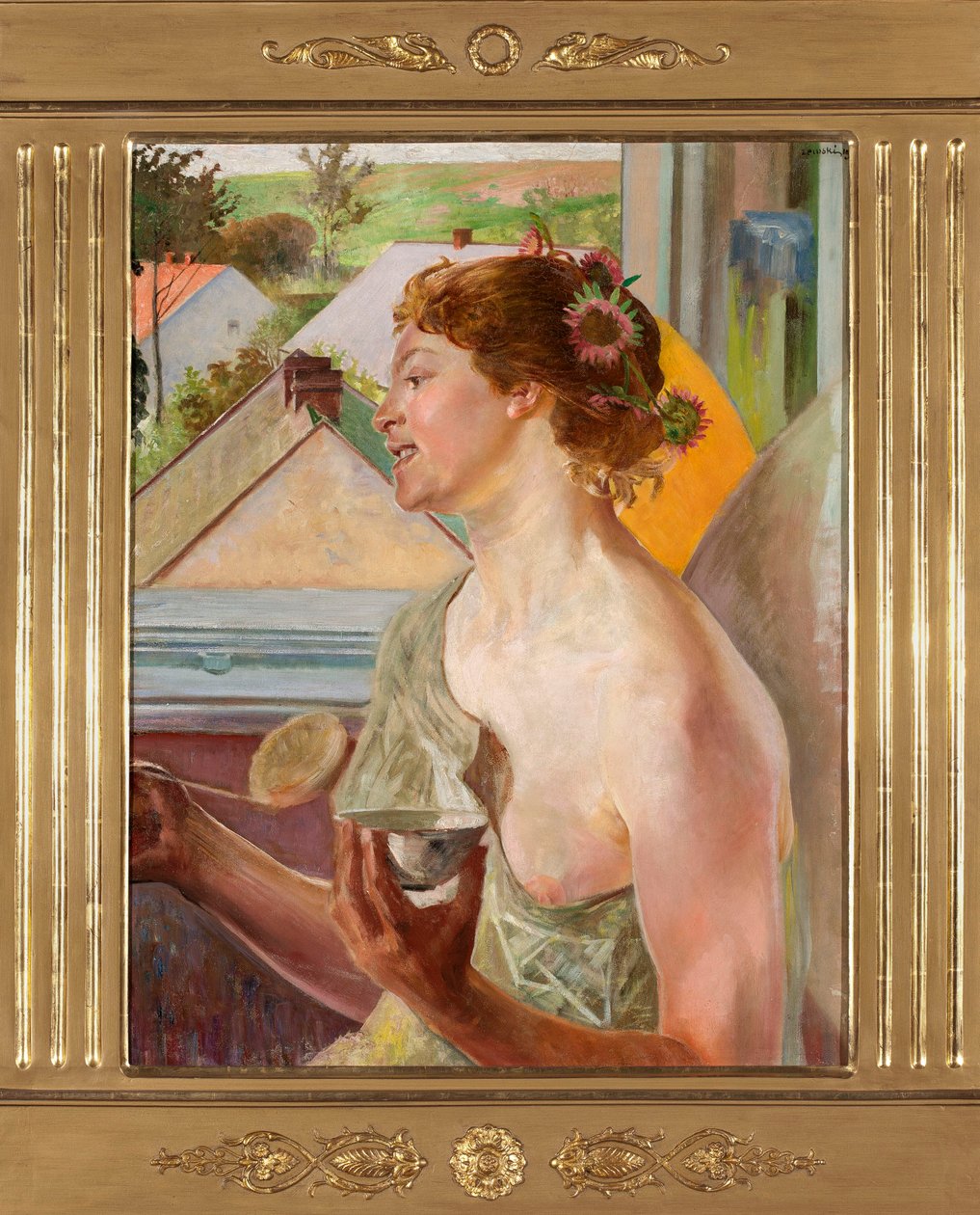 Saippuakuplat (nainen ja kulho) tekijältä Jacek Malczewski