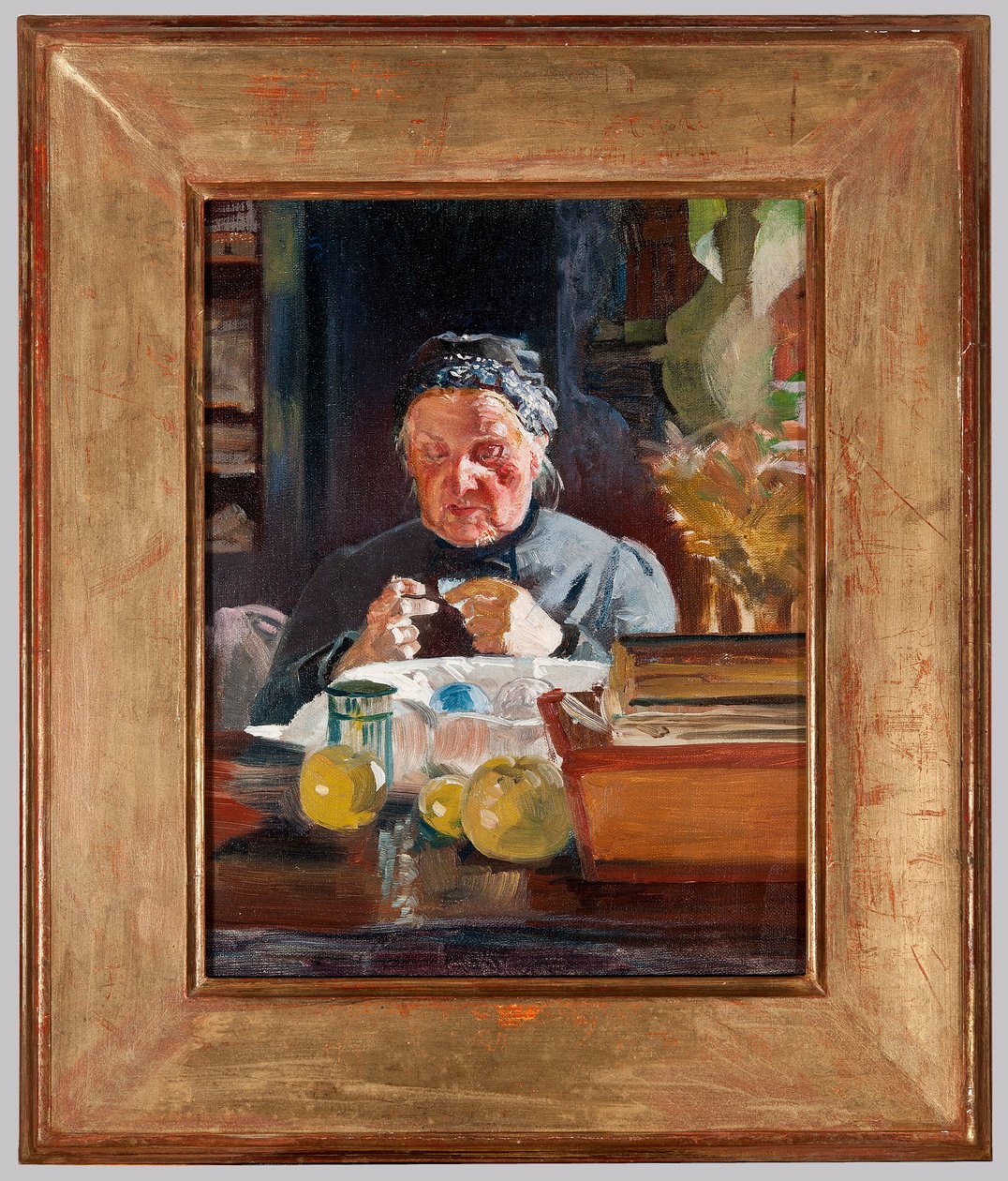 Nainen pöydän ääressä, luonnos tekijältä Jacek Malczewski