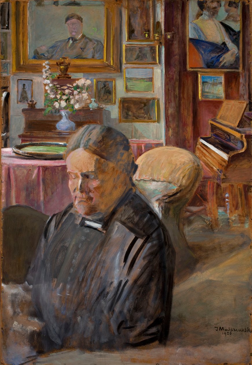 Taiteilijan sisar Helena sisätilassa tekijältä Jacek Malczewski