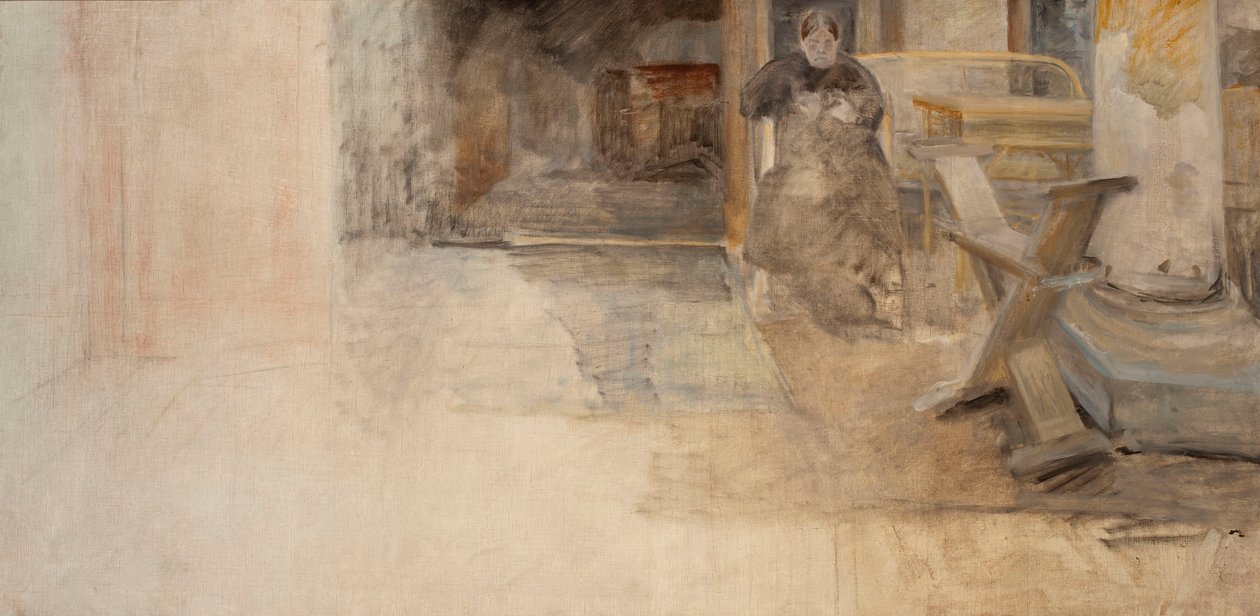Sisätila taiteilijan sisaren kanssa, luonnos tekijältä Jacek Malczewski