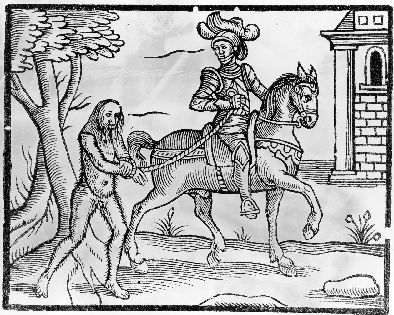 A Knight ja A Wildman, n. 1520-50 tekijältä Jacob Faber