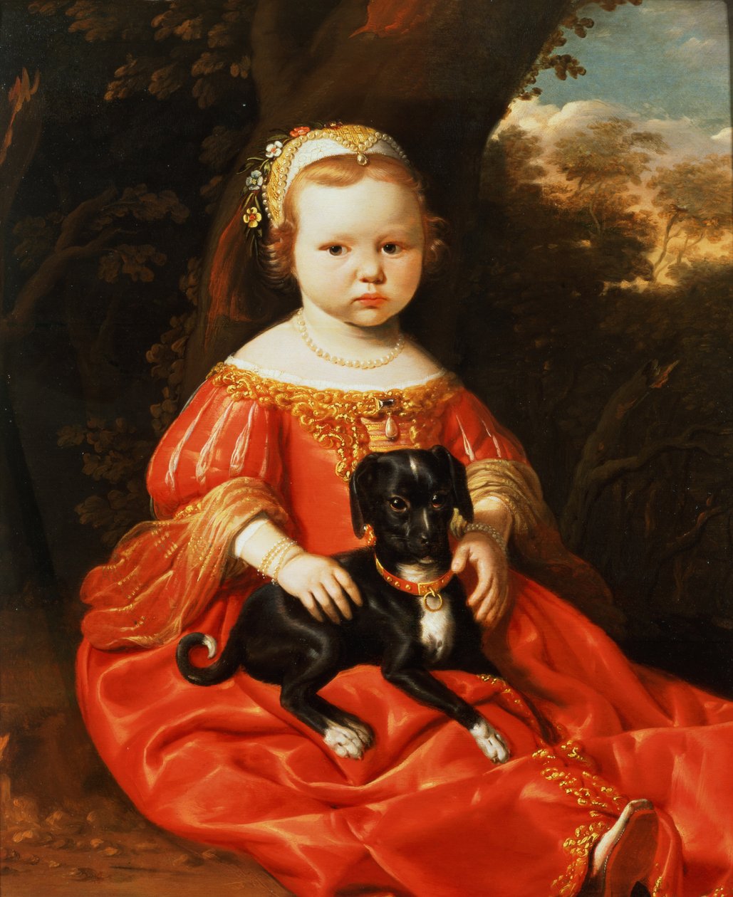 Muotokuva tytöstä koiran kanssa tekijältä Jacob Gerritsz Cuyp