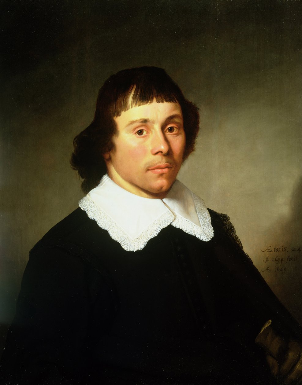 Muotokuva nuoresta miehestä, musta puku, valkoinen pitsikaulus tekijältä Jacob Gerritsz Cuyp