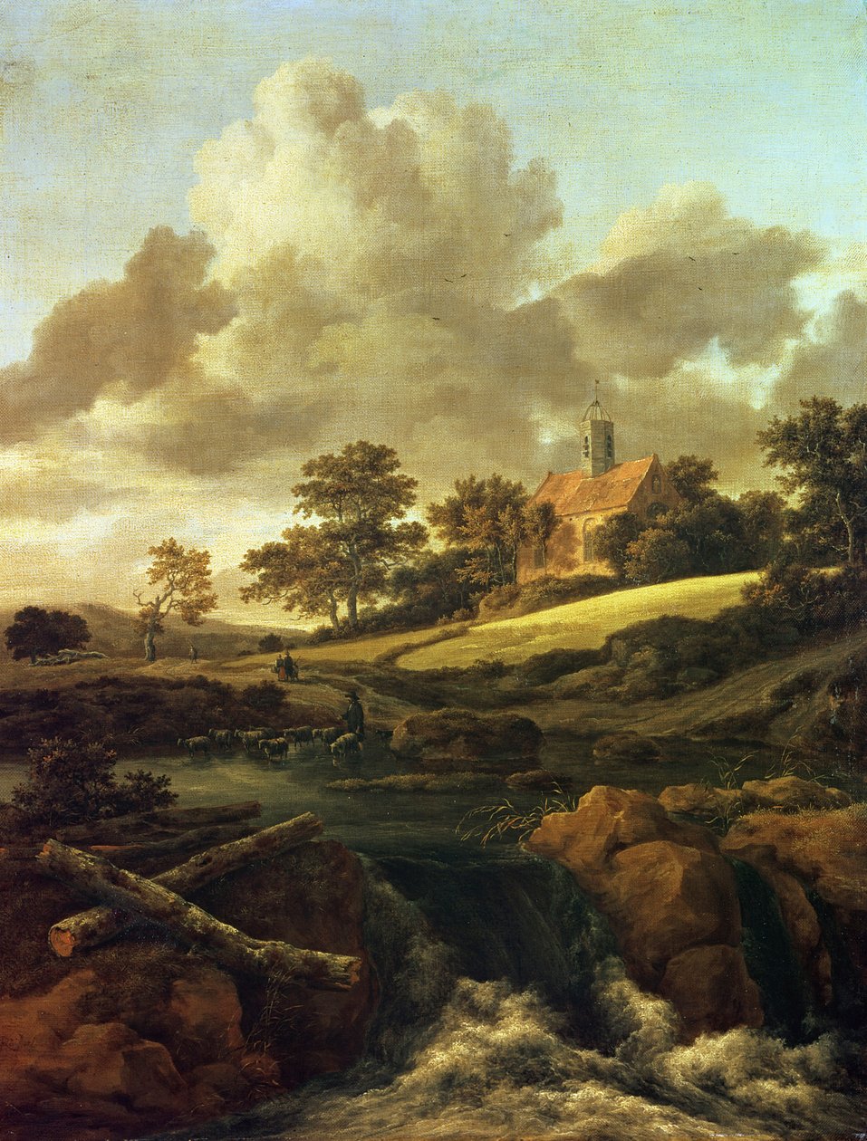 Maisema puron kanssa tekijältä Jacob van Ruisdael