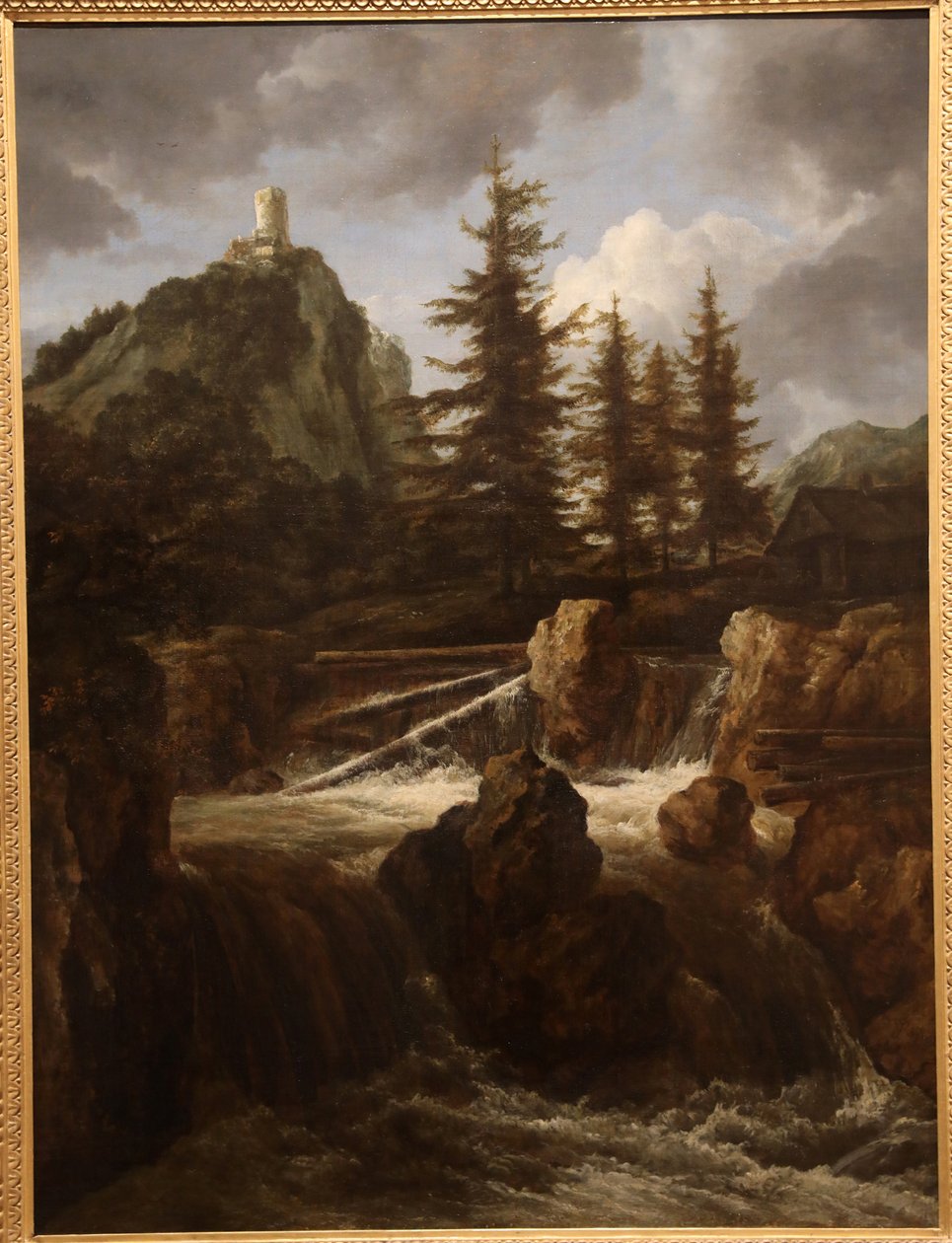 Maisema ja vesiputous, c. 1660 tekijältä Jacob van Ruisdael