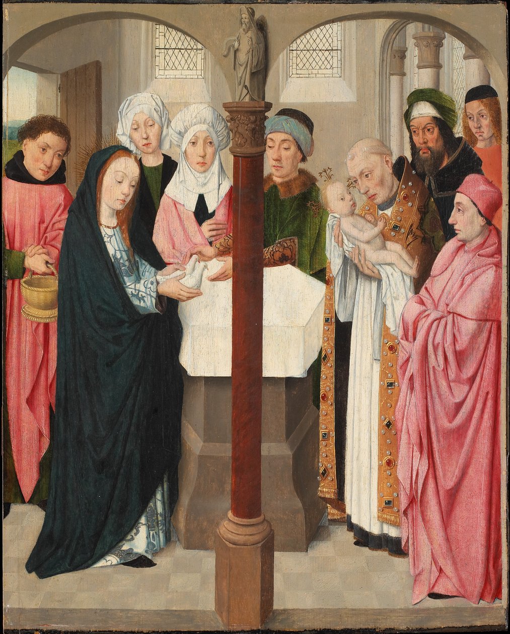 Esitys temppelissä, n. 1490-1500 (öljy ja tempera paneelissa) tekijältä Jacob Jansz.