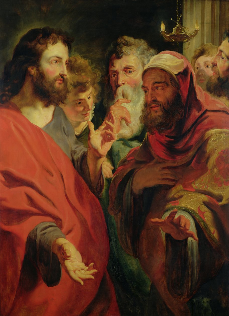 Tinuturuan ni Kristo si Nicodemus finn tekijältä Jacob Jordaens