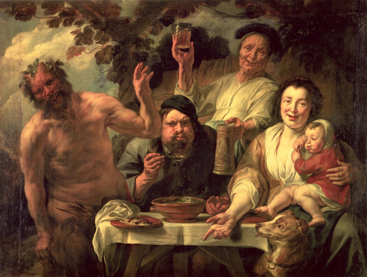 Satyr ja talonpojat tekijältä Jacob Jordaens