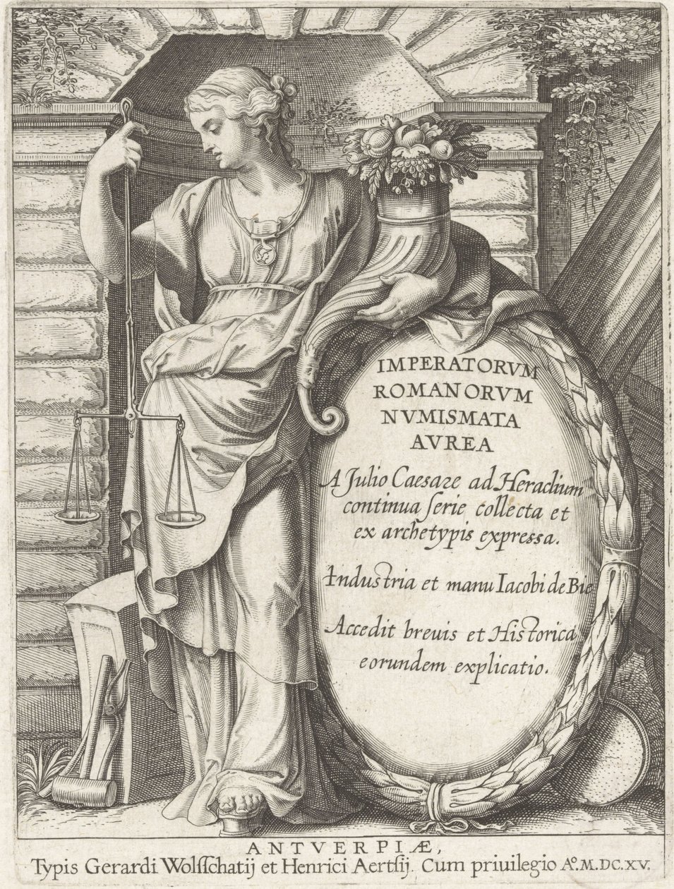 Imperatorum Romanorum Numismata Aurea -julkaisu ja Julio Cæsare Ad Heraclium Continua Serie Collecta tekijältä Jacob de Bie
