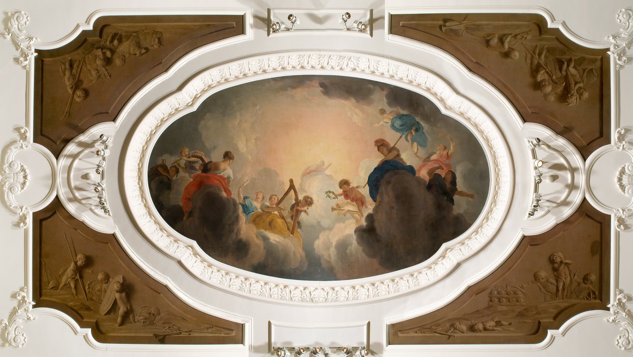 Apollo omringd ovi de negen muzen tekijältä Jacob de Wit