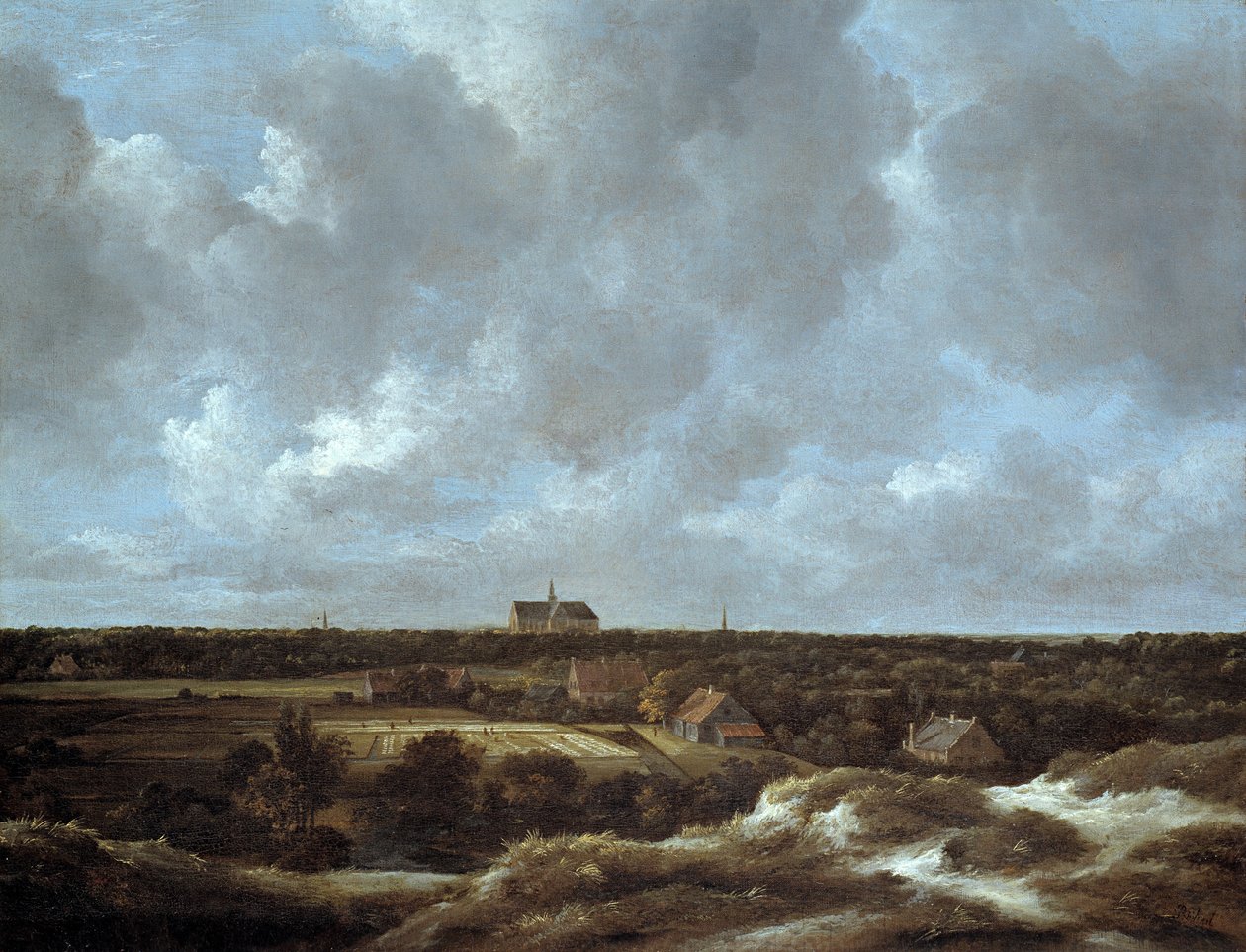 Näkymä Haarlemista ja valkaisukentistä tekijältä Jacob van Ruisdael