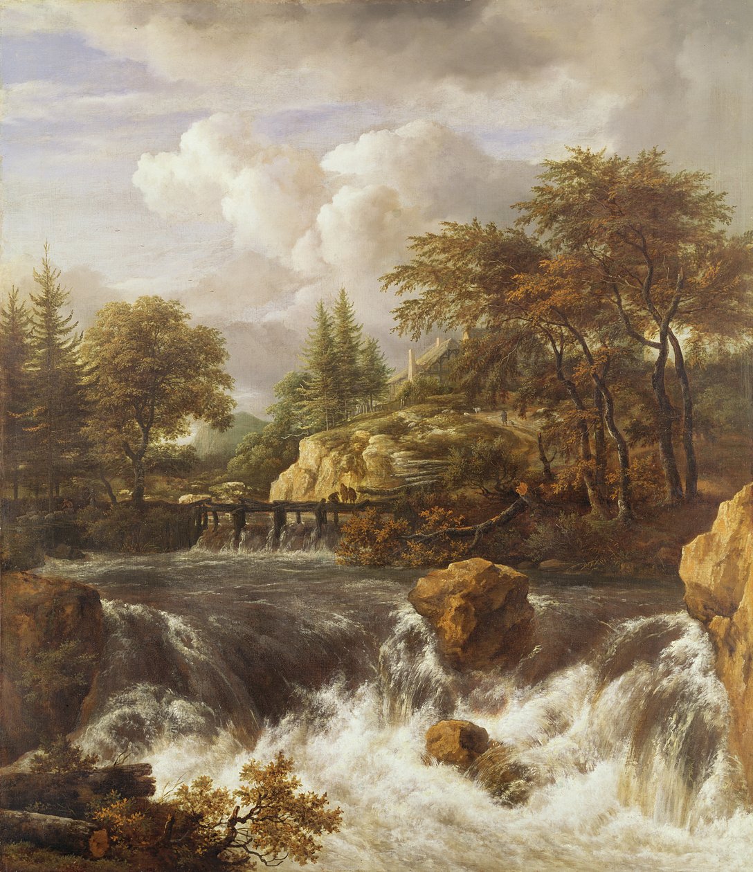 Vesiputous kallioisessa maisemassa, n. 1660-1670 tekijältä Jacob van Ruisdael