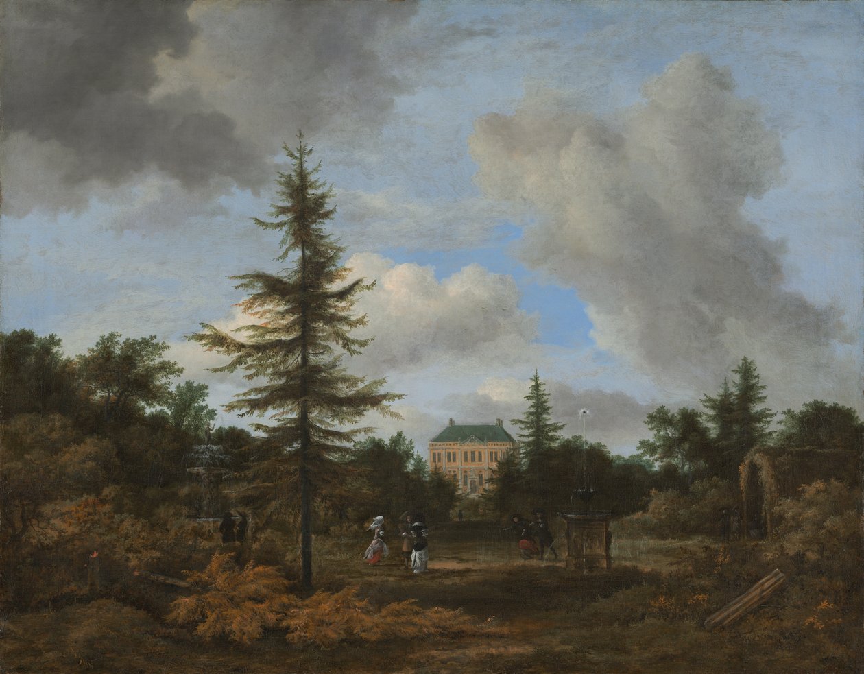 Maalaistalo puistossa tekijältä Jacob van Ruisdael