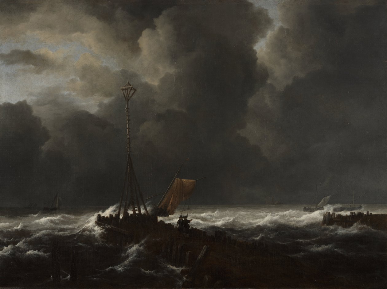 Karkea meri laiturilla tekijältä Jacob van Ruisdael