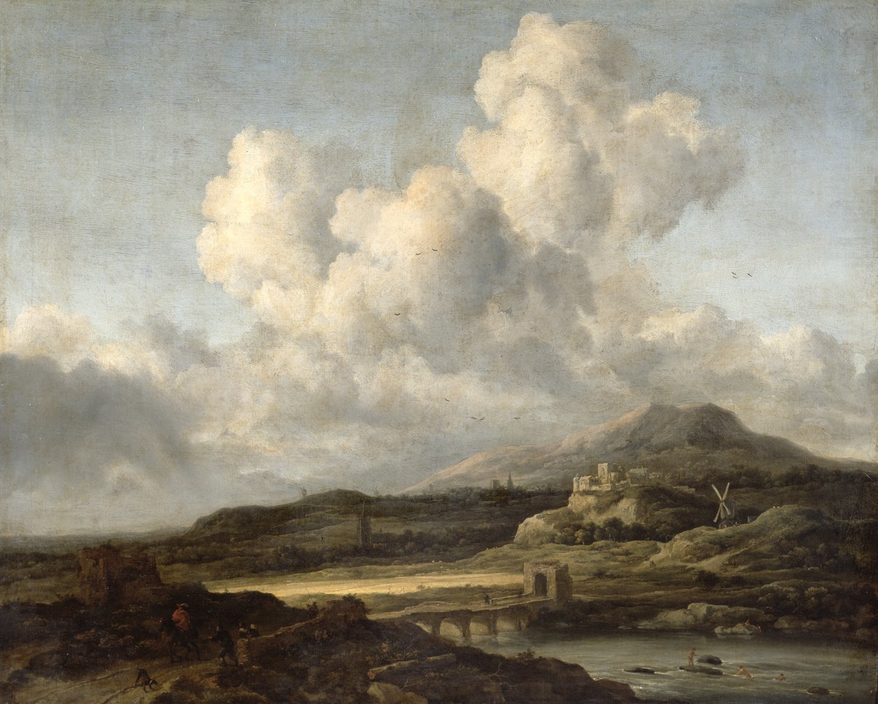 Aurinkoinen maisema tekijältä Jacob van Ruisdael