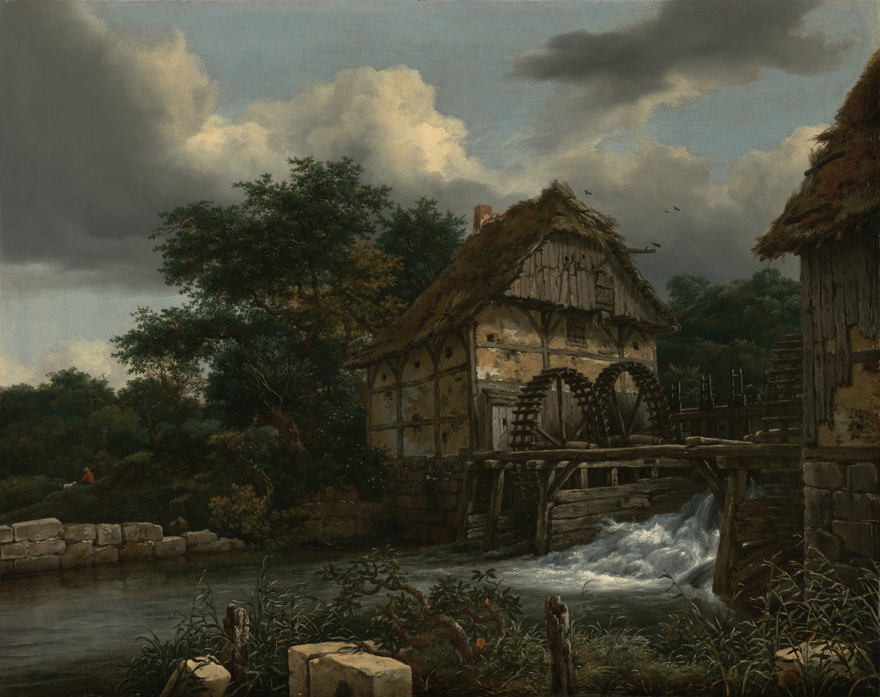 Kaksi vesimyllyä ja avoin sulku tekijältä Jacob van Ruisdael