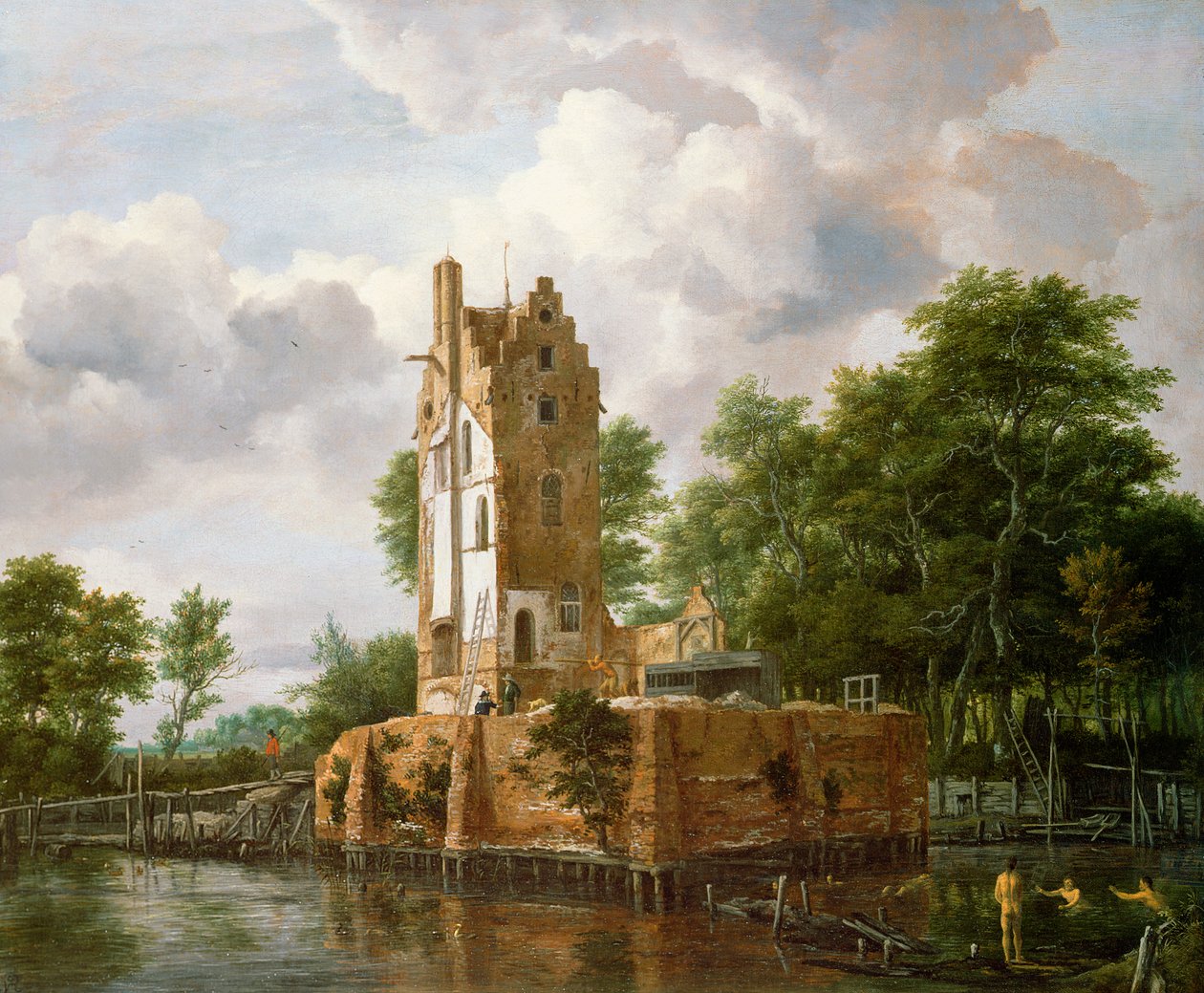 Näkymä Kostverlorenin linnalle Amstelissa tekijältä Jacob van Ruisdael