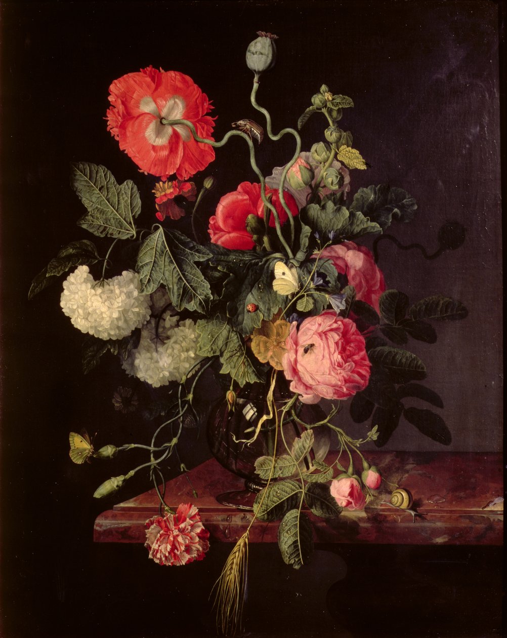 Kukkia lasimaljakossa, 1667 tekijältä Jacob van Walscapelle