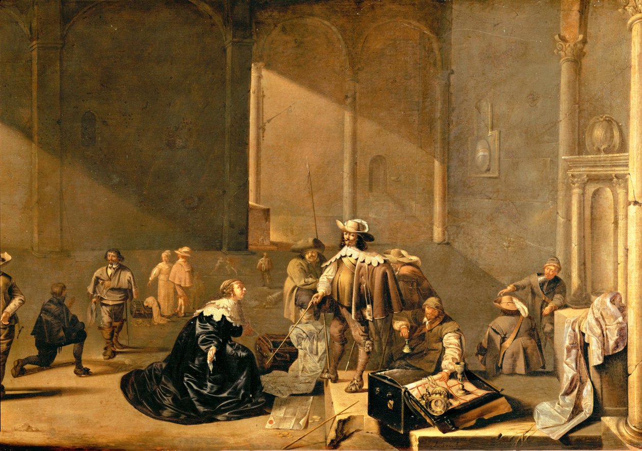 Espanjalaisjoukkojen ryöstö talosta (öljy puulle) tekijältä Jacob A. & Willaerts Adam (1577-1664) Duck