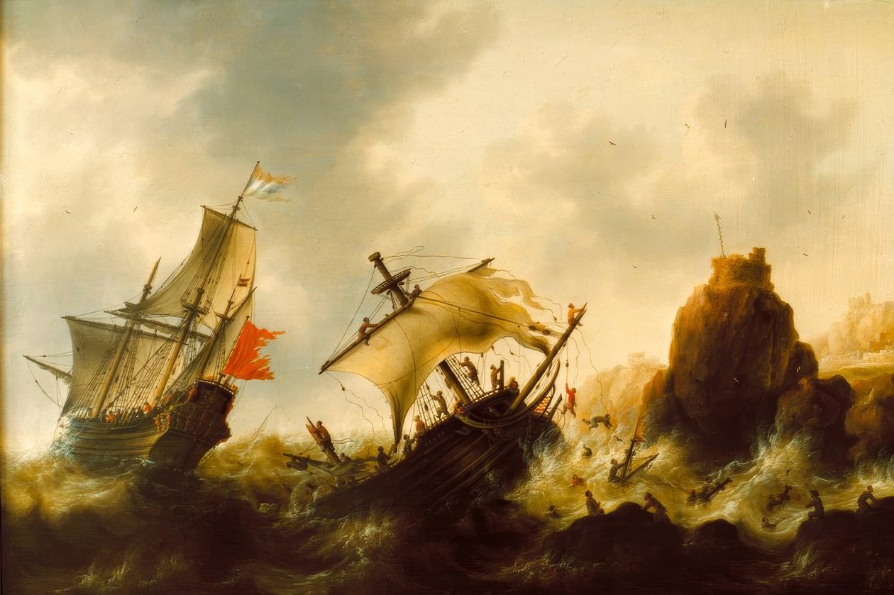 Haaksirikko myrskyssä tekijältä Jacob Adriaensz Bellevois