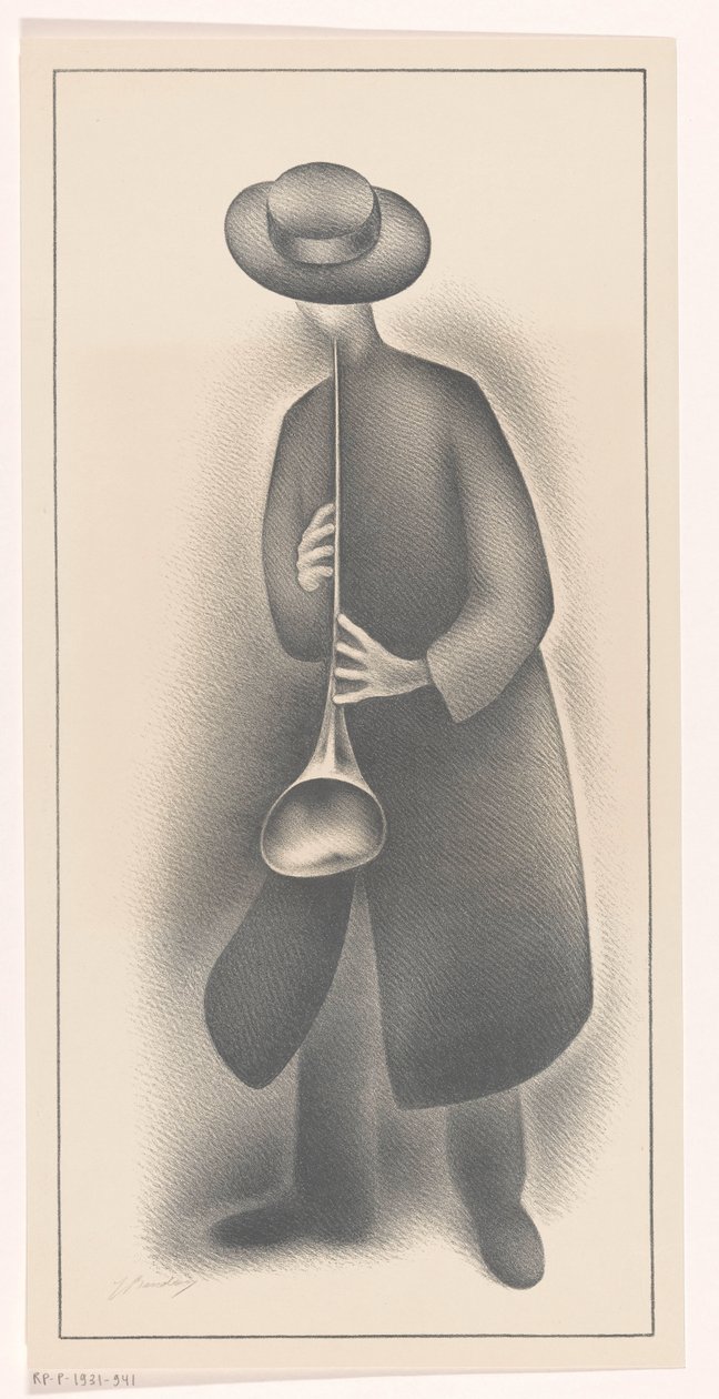 Katumuusikko puhallinsoittimella tekijältä Jacob Bendien (signed by artist)